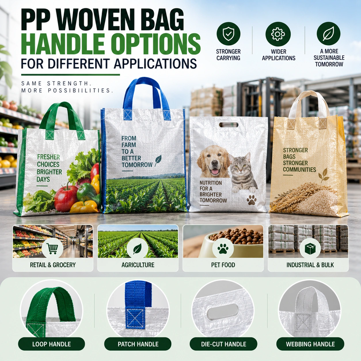 PP Woven Bag Handle Options for Different Applications